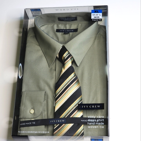 Ivy Crew Other - Ivy Crew New Men's Traditional Fit Handmade Woven Tie Dress Shirt 17 35/35